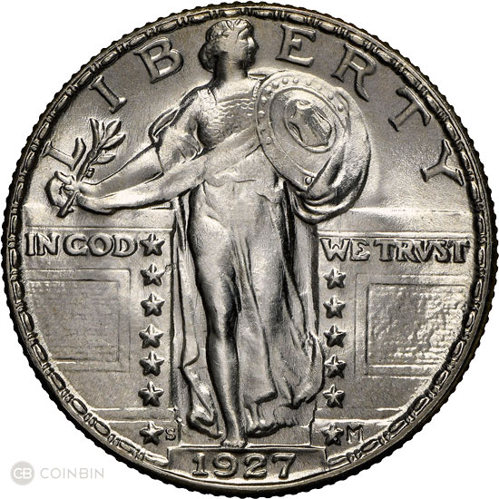 Nice *Key Date* Coin Details about   1927-S VG+/VG *Toned* Silver Standing Liberty Quarter 