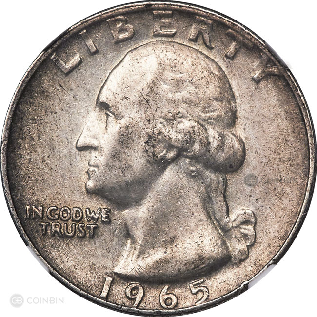 1965 Silver Quarter Washington Quarter Error